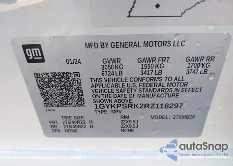 2024 Cadillac Lyriq Luxury W/1Se from USA, damaged, VIN 1GYKPSRK2RZ118297